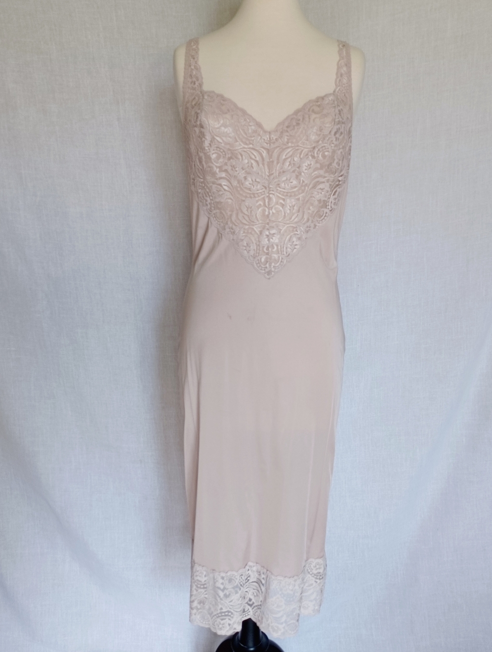 Lace-Trim Slip Dress in Blush
